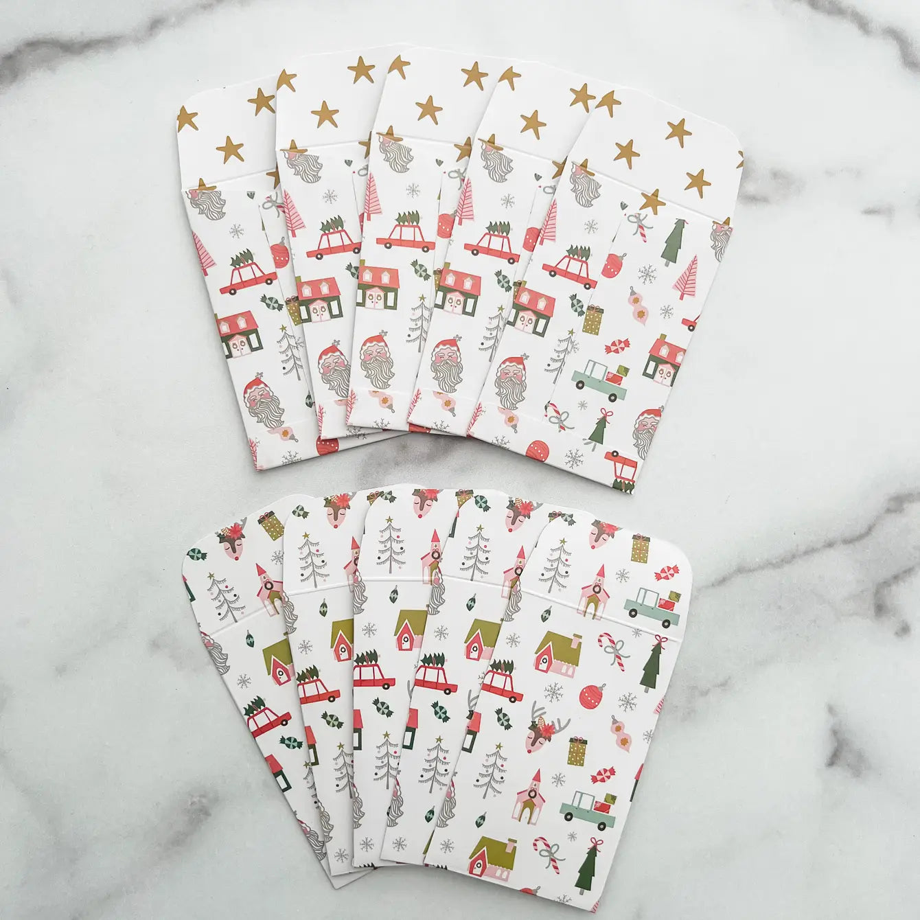 10 gift card holders featuring a christmas design