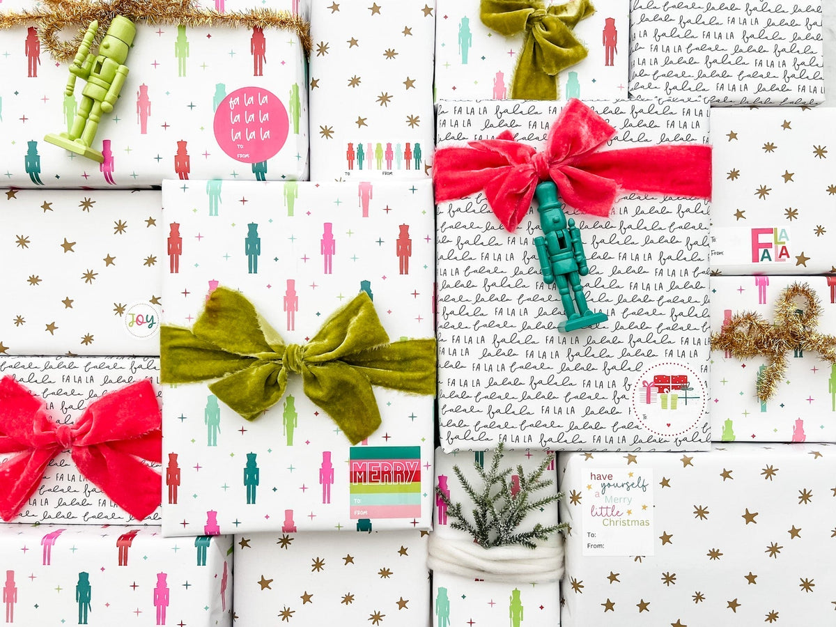 Colorful Nutcracker Set - 3 Rolls of Wrapping Paper