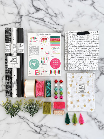 2026 Deluxe Holiday Wrapping Kit - Black, White & Bright