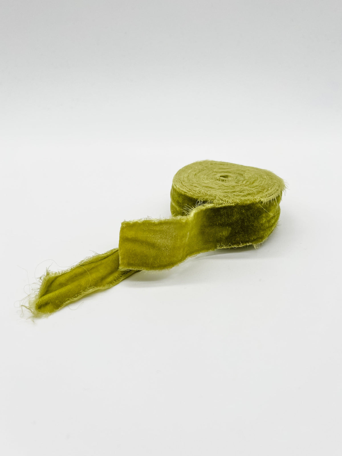 1.25 inch chartreuse green velvet ribbon