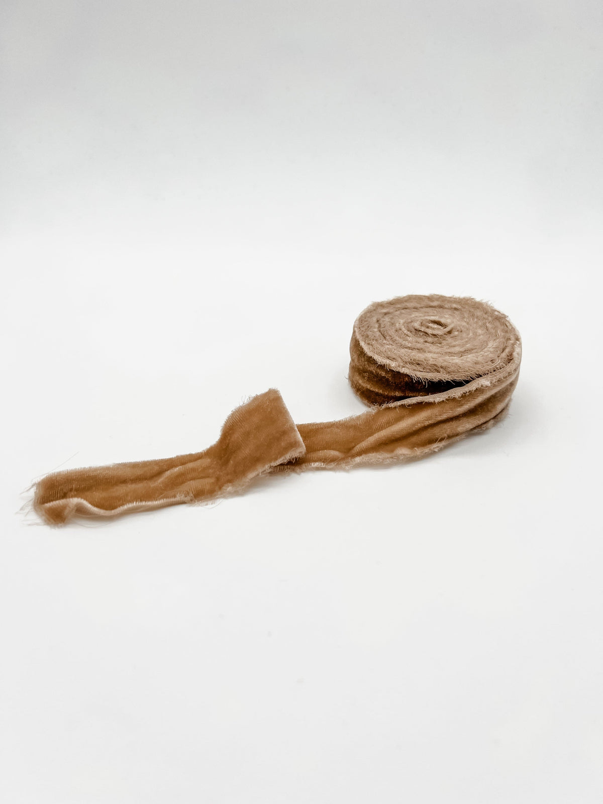 1.25 inch toffee velvet ribbon