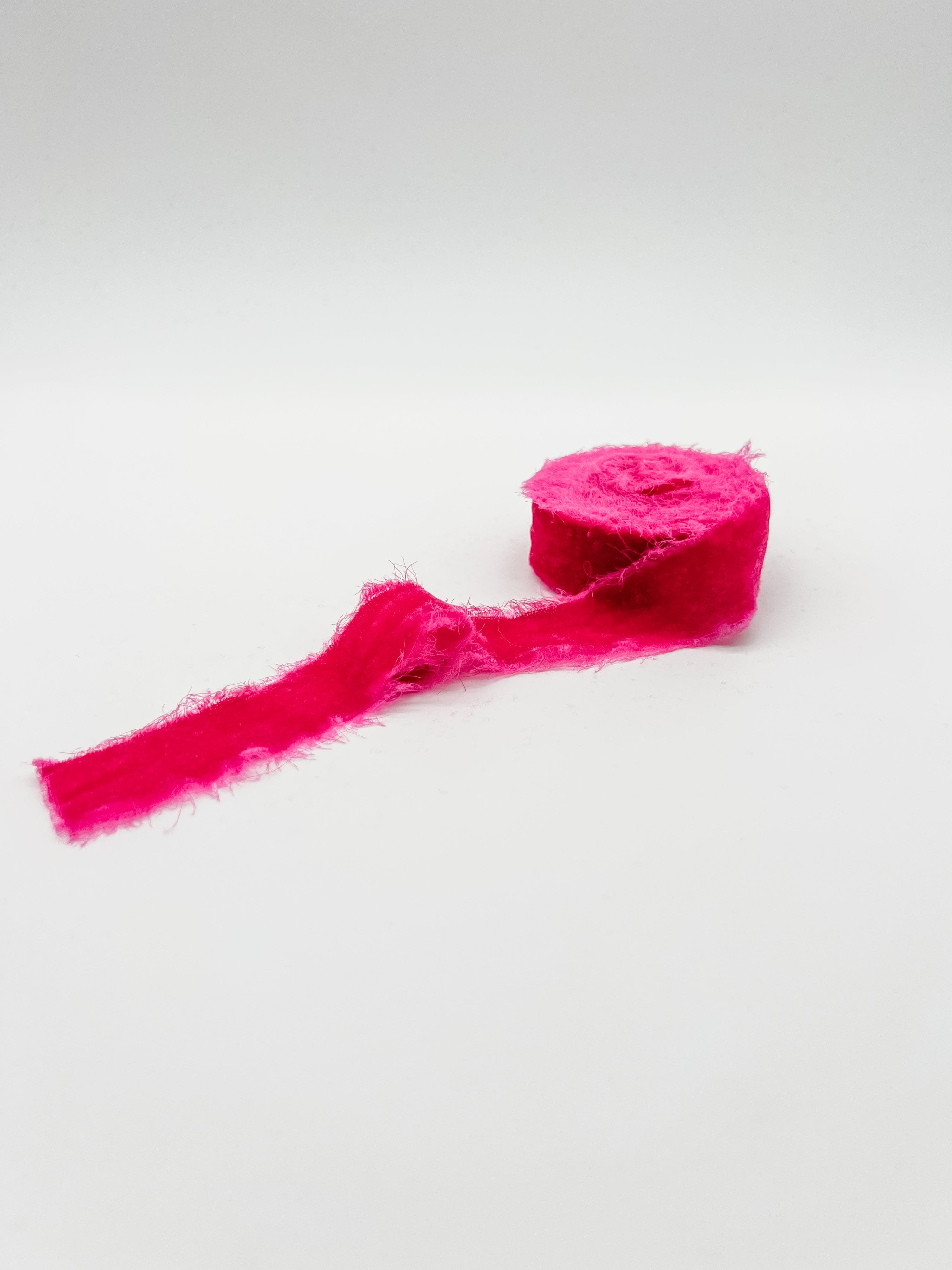 1.25 inch hot pink velvet ribbon