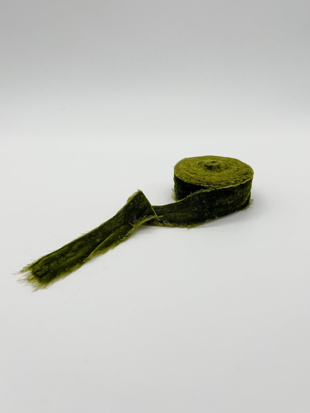 1.25 inch olive velvet ribbon