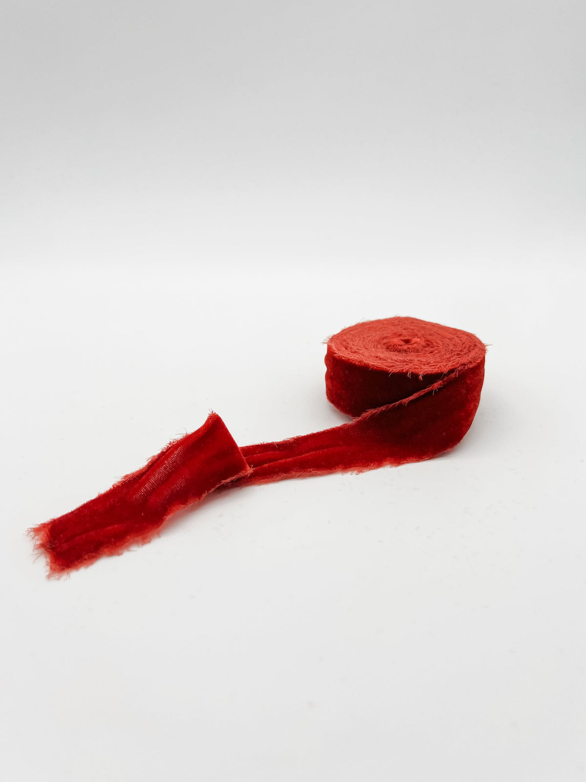 1.25 inch crimson velvet ribbon