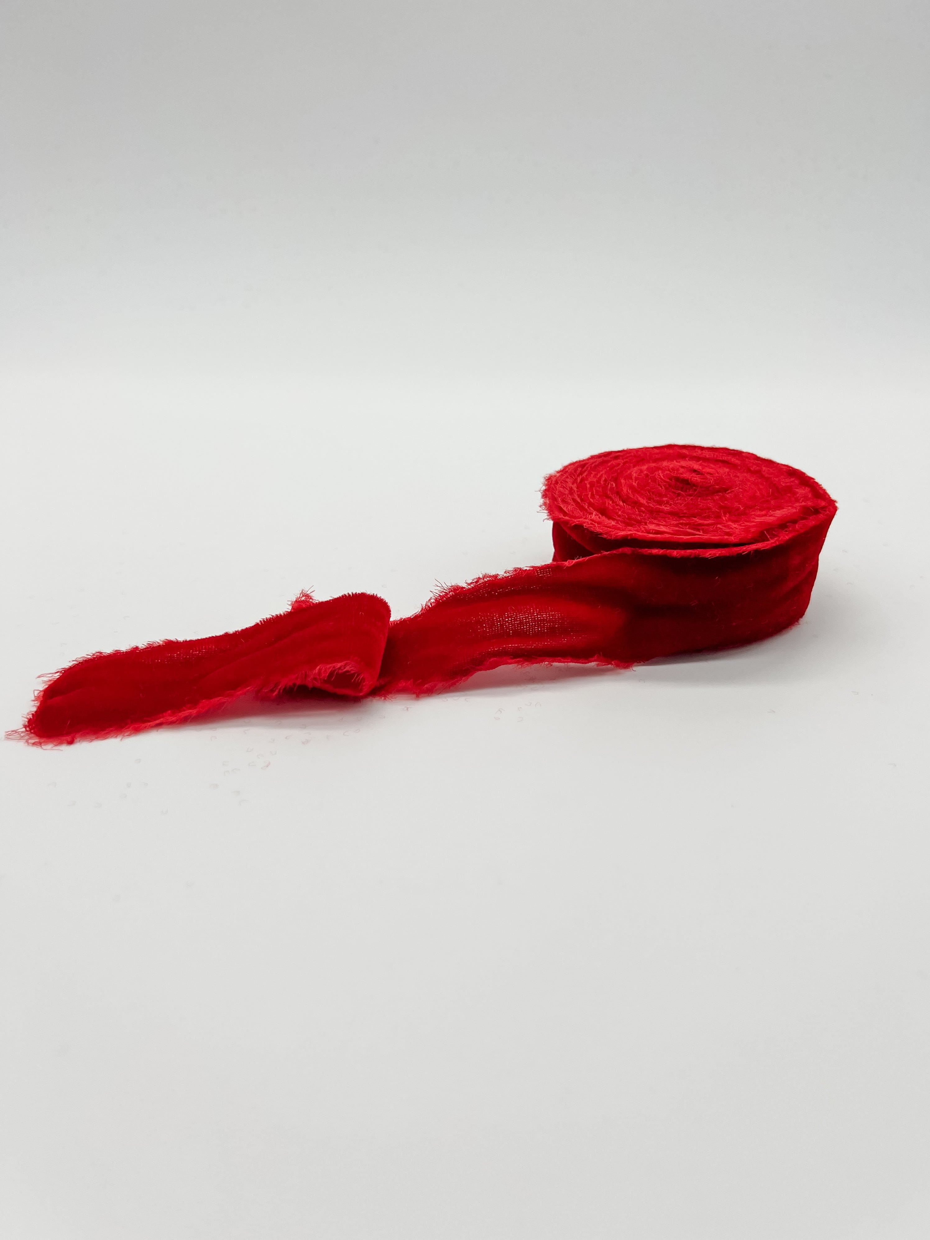 1.25 inch red velvet ribbon