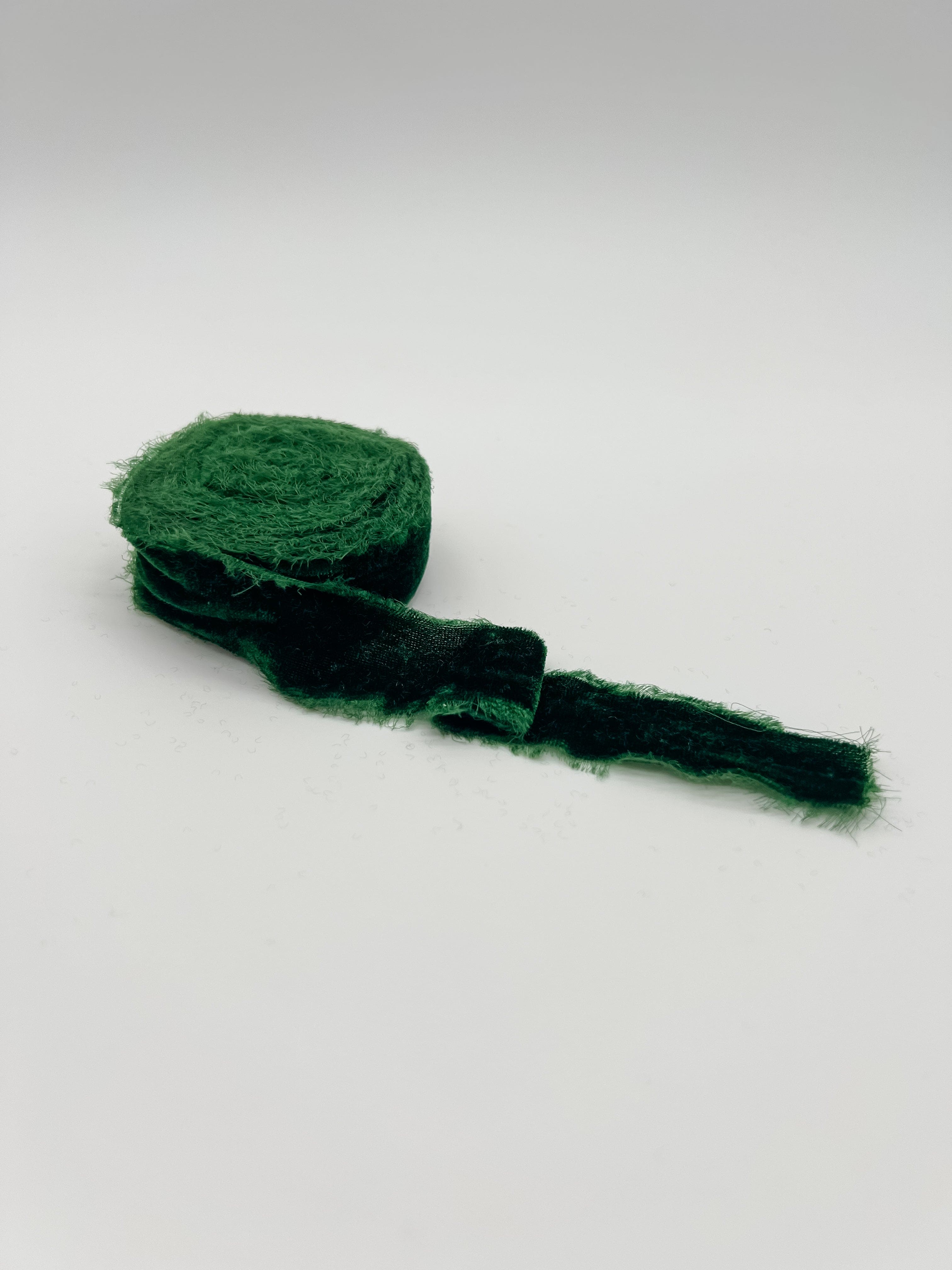 1.25 inch evergreen velvet ribbon