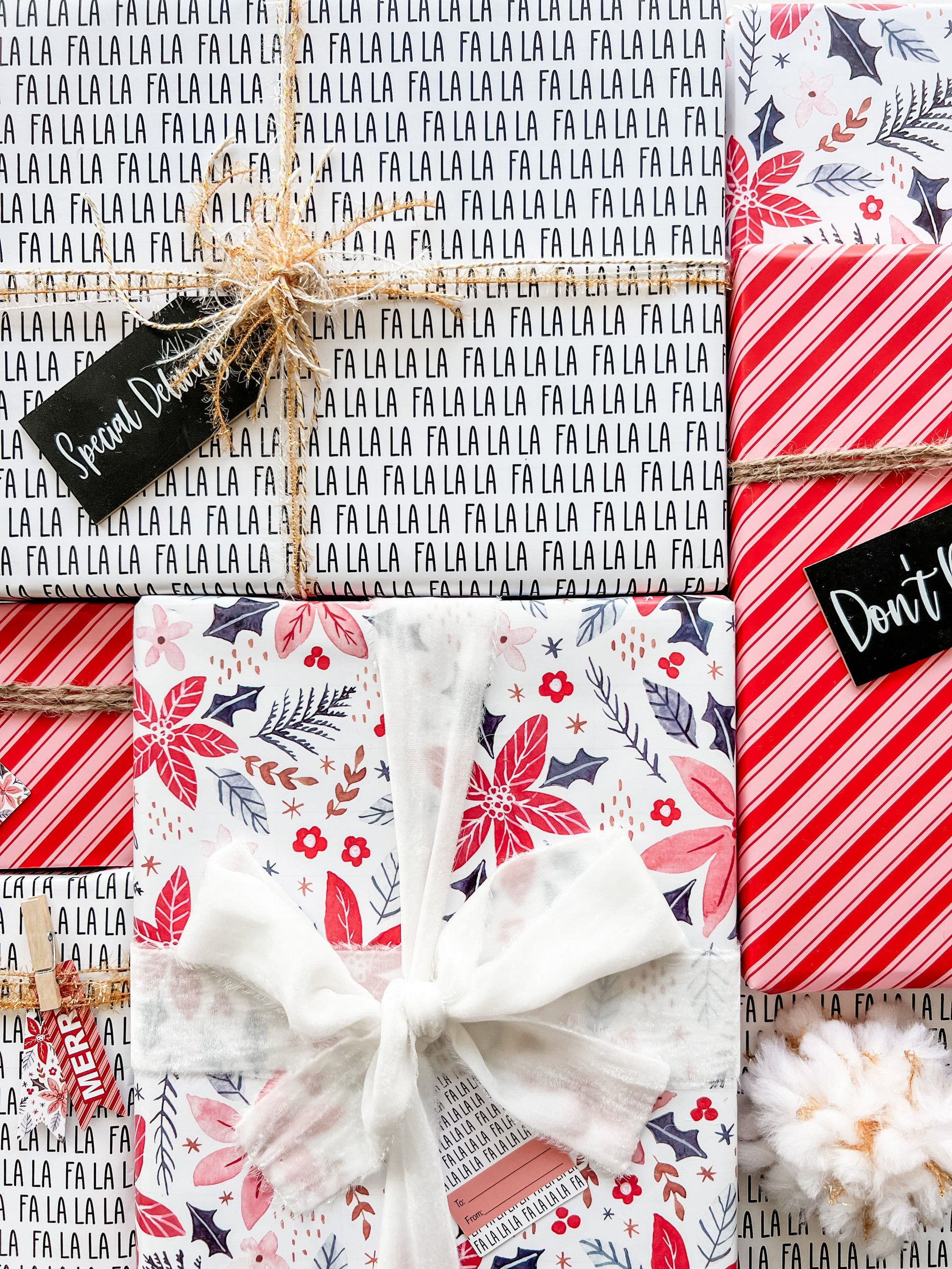 Flat lay of holiday gifts