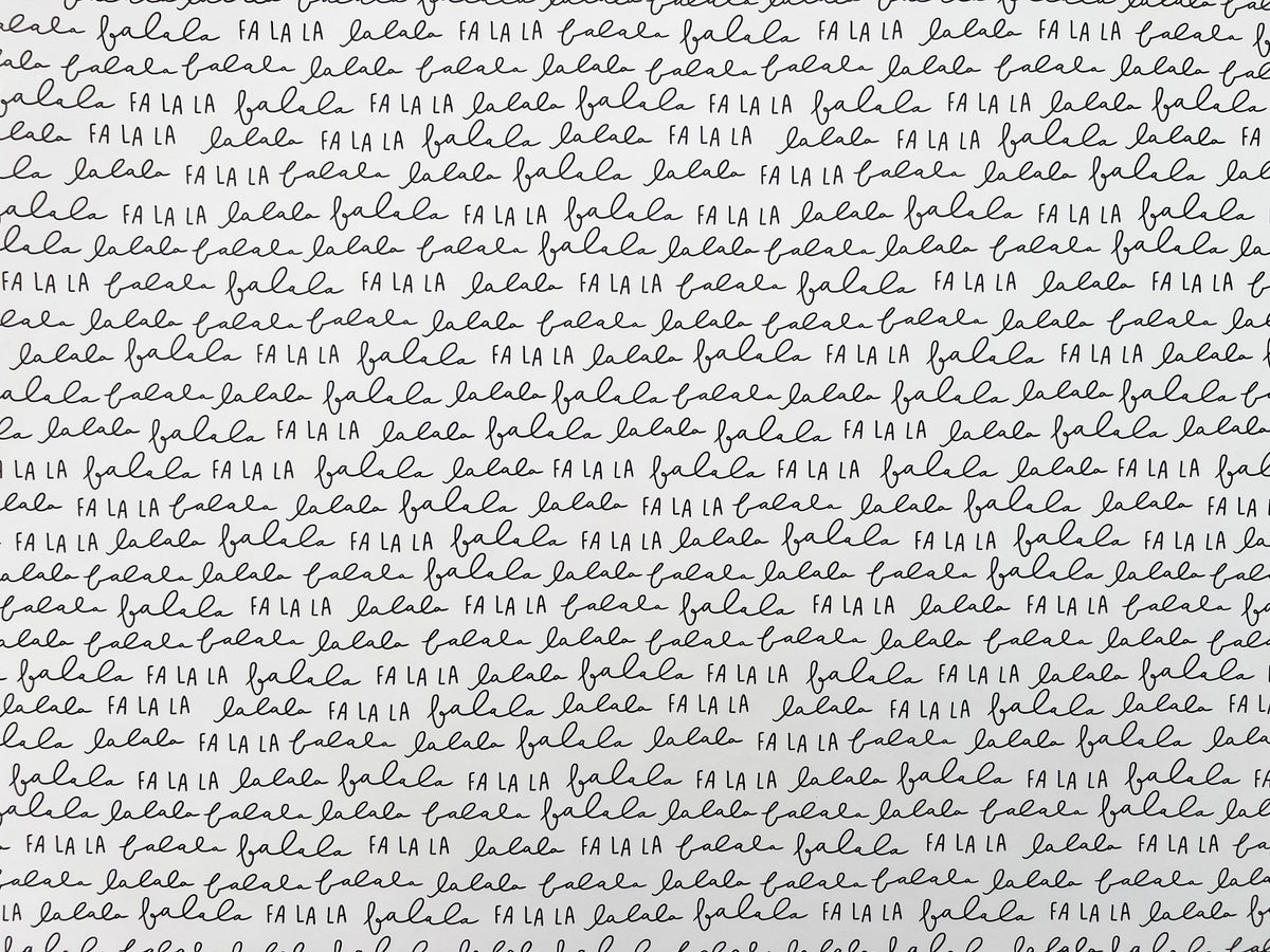 Text pattern with 'fala la balela' repeated on a white background