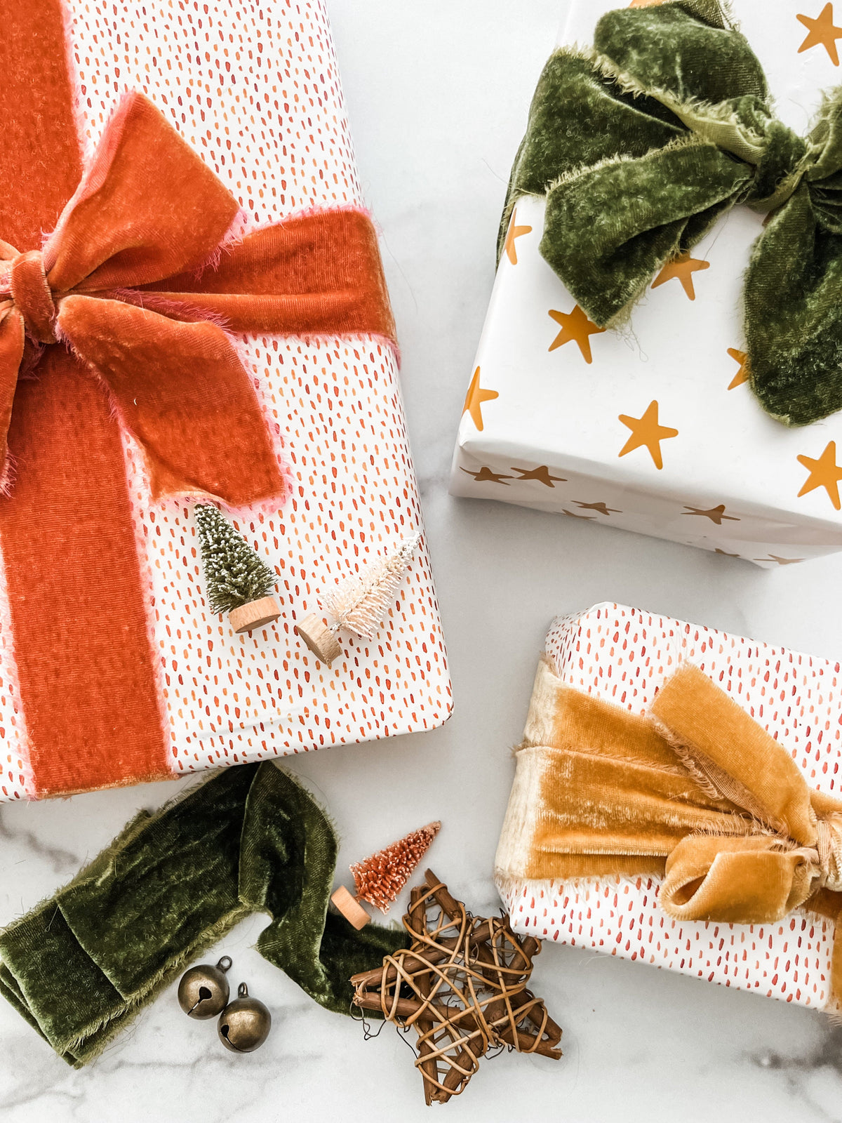 Flat lay of christmas gifts