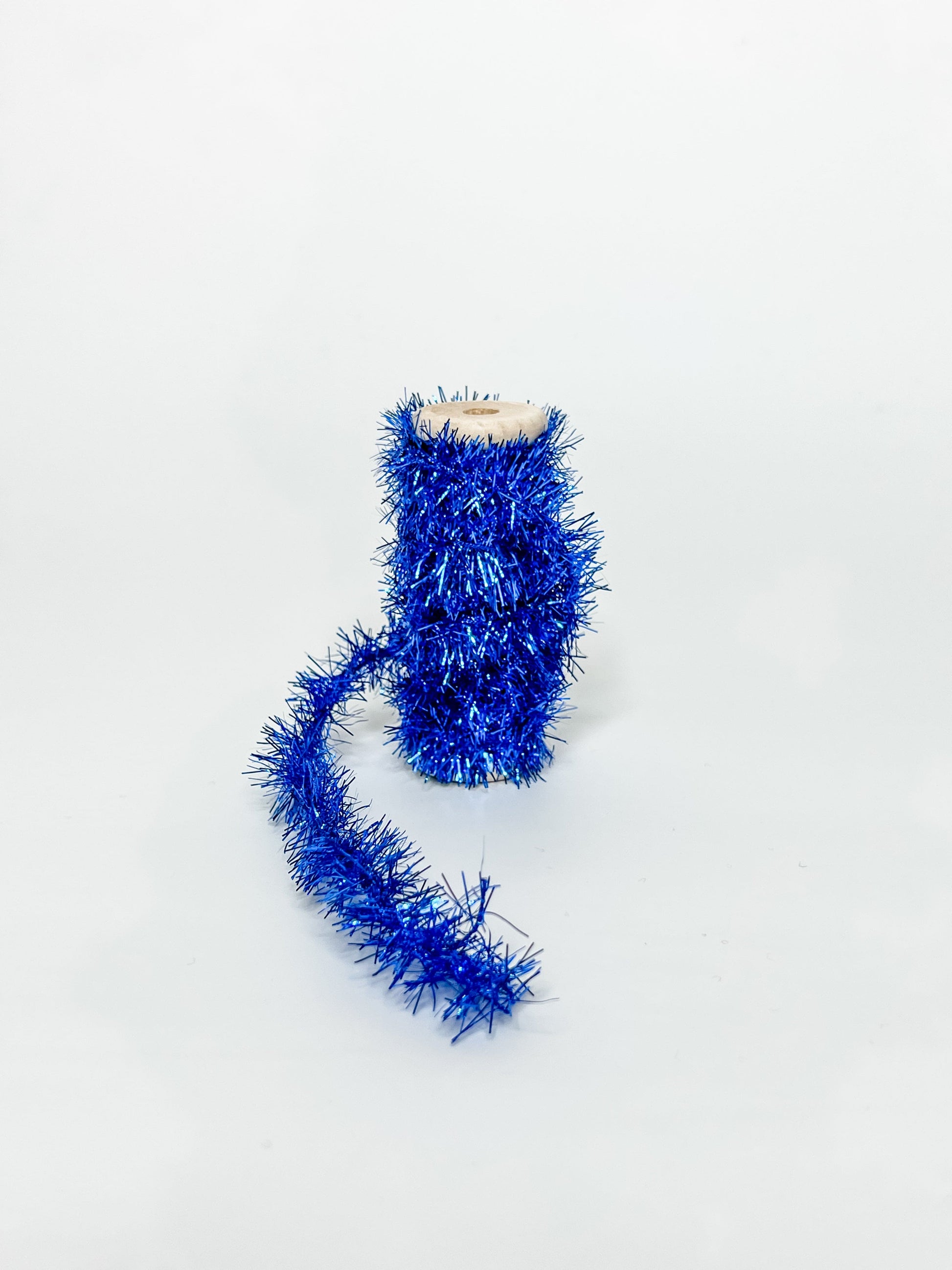 blue christmas tinsel