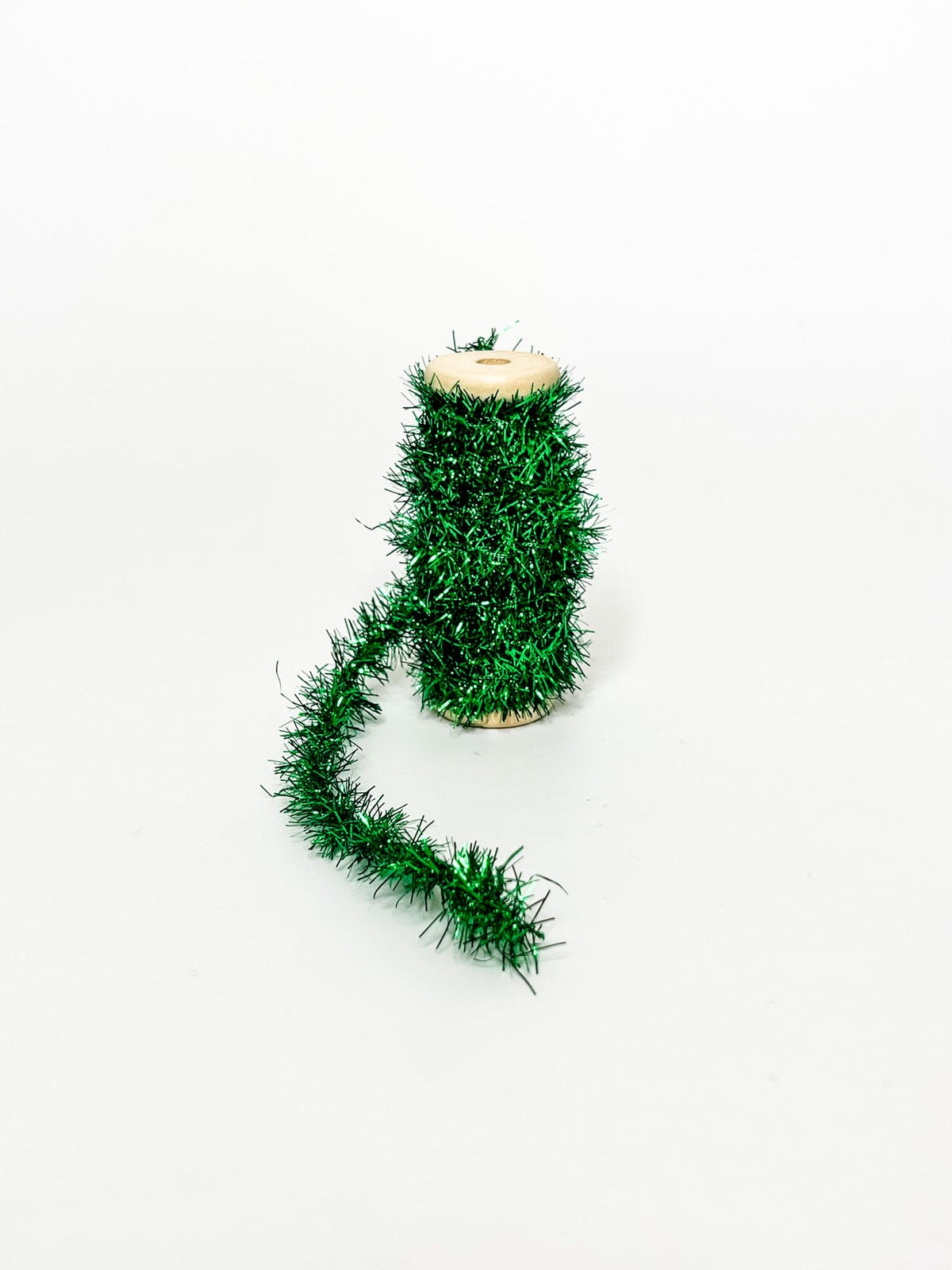 green christmas tinsel